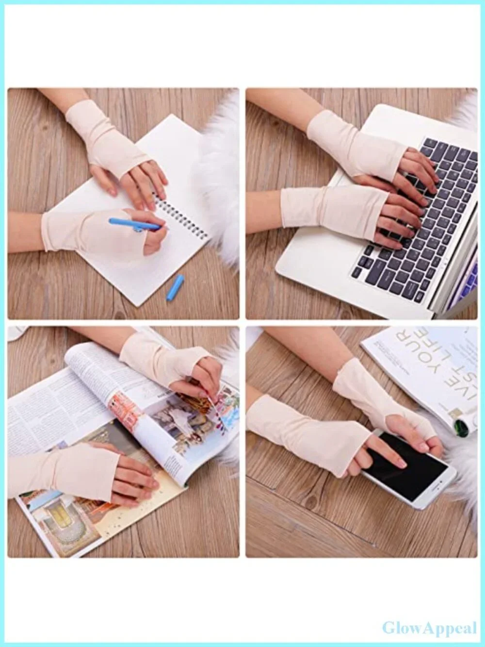 4 Pairs Sunblock Fingerless Gloves for Women UV Protection Driving Cycling